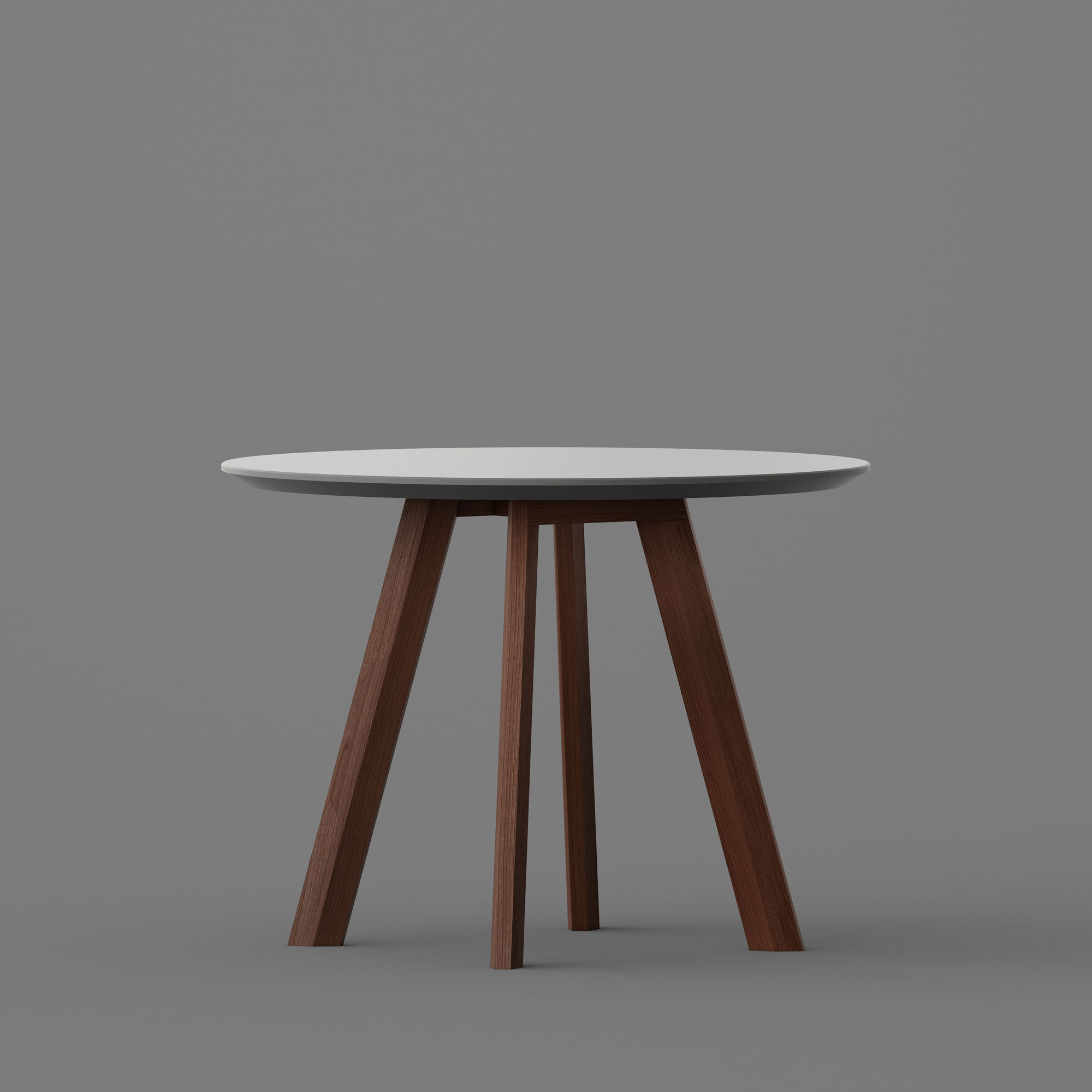 Runder Linoleum Couchtisch RHOMBI ROUND LINO ash Maßgefertigt aus Massivholz von vitamin design