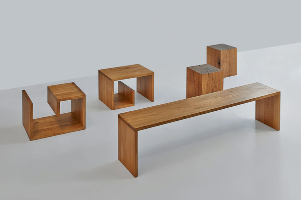 Design Stool MENA G 3 custom made in solid wood by vitamin design